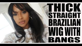 My Thick Straight Lace Wig With Bangs Ii Wowafrican