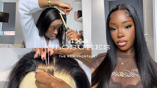 Melted 4X4 Closure Wig Install +Plucking & Styling | Slove Hair| Only Using Wonder Lace Bond Spray