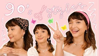 Tik Tok + 90'S Retro Inspired Hairstyles That I Love - Easy How I Style My New Hair + Bangs