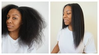 How To Get Natural Hair Bone Straight | T'Keyah B