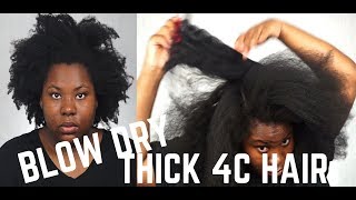 Safely Blow Dry Thick Kinky 4C Hair That Works !! | No More Breakage (No Heat Damage) | Bubs Bee