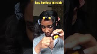 Easy Heatless Hairstyle | Perm Rod Set On Relaxed Hair