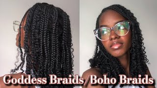 Goddess/Boho Braids On Natural Hair|