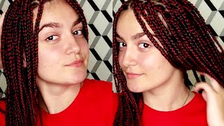 How To Do Box Braids On Caucasian / Straight Hair / White Girl With Extension Braids