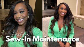 Relaxed Hair Sew-In Maintenance | Deep Condition | Heatless Curls | Protect Your Edges | Allaboutash