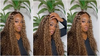Gorgeous Summer Honey Blonde Easy To Install Closure Lace Wig Ft. Unice Hair