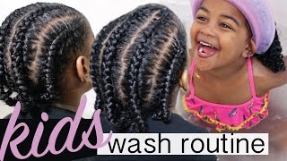 Kids Wash Day + Protective Style - Start To Finish | Kids Natural Hair Care Regimen
