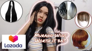 Unboxing Wigs, Bangs, And Hair Extensions From Lazada || Lazada 12.12