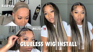 Glueless Wig Install For Beginners | Blonde Highlighted Wig | Mega Look Hair
