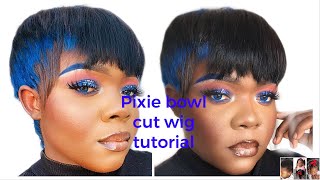 Diy | Blue & Black Pixie Bowl Cut Wig/Skull Cap! You Won'T Believe It'S My First Time Maki