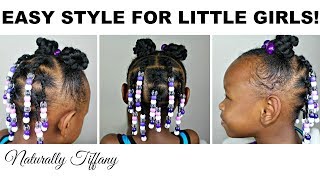 Quick Style For Little Girls W/ Awkward Lengths | Kids Natural Hair Care