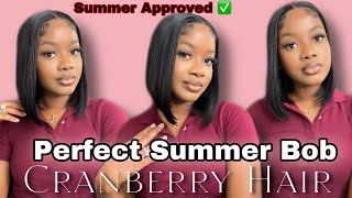 Cranberry Hair 5X5 Hd Lace Closure Bob Wig| Silky Straight + 200 % Density