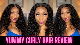 Yummy Extensions | Curly Burma Raw Hair Custom Lace Wig Install + [In-Depth Review] | Not Sponsored