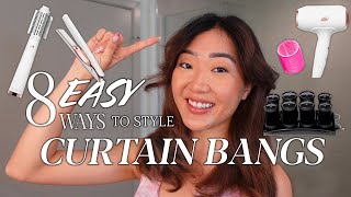 8 Easy Ways To Style Curtain Bangs! (Using Flat Iron, Hair Dryer, Airebrush, Rollers)