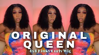 $96 Kinky Curly Wig Install & Review Ft. Original Queen Hair | Amazon Wig Series