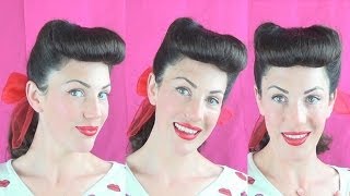 Classic Pinup Bumper Bangs & Victory Rolls Tutorial - Fitfully Vintage