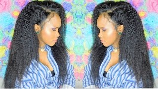Kinky Straight Frontal With Bundles| Aliexpress Ever Beauty Hair Install