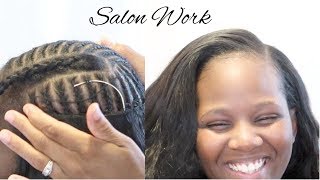 Flat + Seamless Natural Sew-In | Ali Grace Hair | #Salonwork