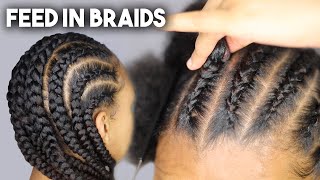 How To Cornrow Your Own Hair With Extensions Feed In For Beginners