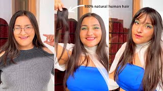 100% Real Human Hair Bangs| Clip-In Bangs | The Shell Hair