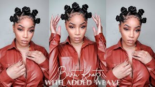 Jumbo Bantu Knots With Added Weave On Natural Hair | Quick And Easy Protective Style | Sharronreneè