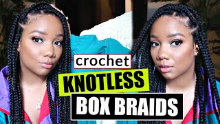 Easy Crochet Knotless Box Braids No Rubberbands | Anyone Can Do!
