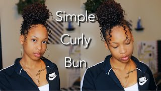 Easy Curly Bun With Weave| Under $12| Na'Zyia