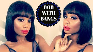 Trendy Sleek Bob With Bangs Feat My First Wig | Wig Wednesday