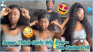 Time To Do Half Up Half Down Hd Lace Wig Install | Thick Indian Curly Hair #Elfinhair Review