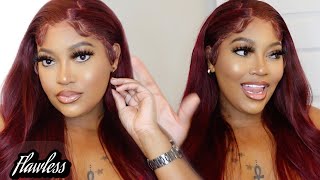 No Dye Needed | Perfect Red Hair | 99J Preplucked Colored Wig Ft. Hermosa Hair
