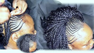 How To Archive This Style || Half Cornrows Half Weave
