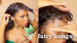How I Cut Wispy Bangs Into Curly Wigs | Ft Mellow Hair Wigs