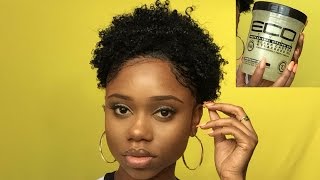 How To Define Short Natural Hair || New Black Castor And Flaxseed Oil Eco Styler Gel