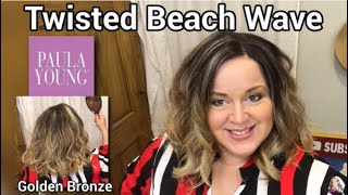 Review Twisted Beach Wave From Paula Young  Lace Front, Mono Part  Balayage Color Golden Bronze