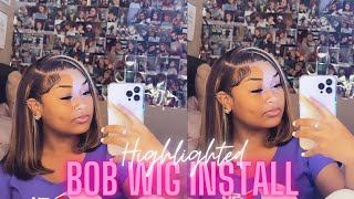 Flawless Pre-Plucked Highlighted Bob Wig Install| Sofeelwigs