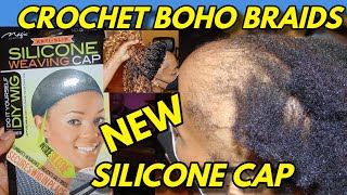 New Silicon Cap Crochet Method! For Alopecia, Short, Thin Hair With Boho Braids