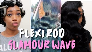 Flexi Rod Tutorial | Glam Waves | No Heat Curls | Flexi Rods On Weave| Nightly Hair Routine!