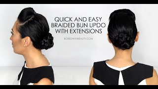 Braided Bun Updo For Short Hair With Extensions