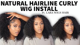 How To Install A Curly Lace Front Wig And Achieve A Natural Hairline  Ft. Lara Wigs Hair