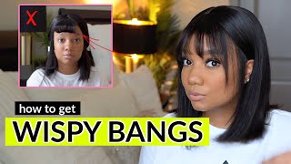 How I Get Chic Wispy Bangs Fast | $90 Bob Cut Wig W/ Bangs | Klaiyi Hair