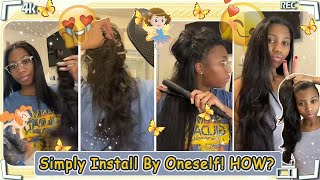 Tutorial How To Install Tape In Extensions! No Lace No Glue Human Hair Extensions #Elfinhair