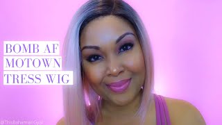 Bomb Af Motown Tress Let'S Lace Wig | Curve Part Wig | Synthetic Wig | Bob Wig | This Bahamian