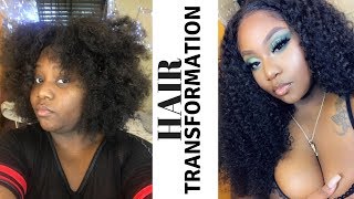 How To Wear Your Wigs Without Braids || Hair Transformation || Eullair Malaysian Curly