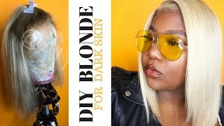 Blonde Full Lace Bob Tutorial X Afsisterwig || Dark Skin Friendly
