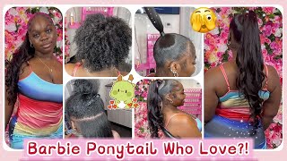 Talent! Sleek High Barbie Ponytail W/ Weave On Natural Hair | Step By Step Tutorial Ft. @Ula Hair