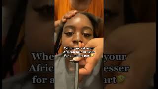 When You Ask Your Afican Hair Dresser For A Middle Part | Wig Install Tutorial #Shorts #Wiginstall