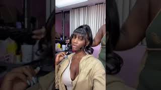 Gorgeous! Frontal Ponytail Install With Bangs Ft Jessies Wig