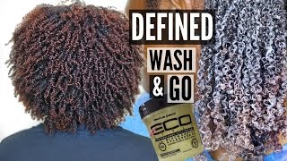 Wash And Go On Thick, Kinky Natural Hair | Using The Black Castor & Flaxseed Eco Styler Gel