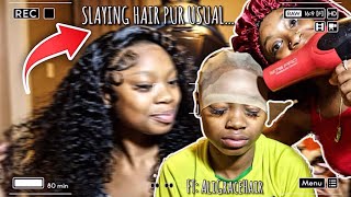 Installing A Wig On Jay … *What Lace?* Kinky Curly Hair From : @Ali Grace Hair