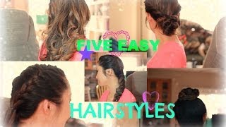Back To School: 5 Quick Hairstyle Ideas! ♥ No Heat